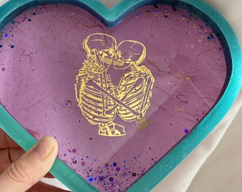 Skeleton Embrace Heart Catch All Tray