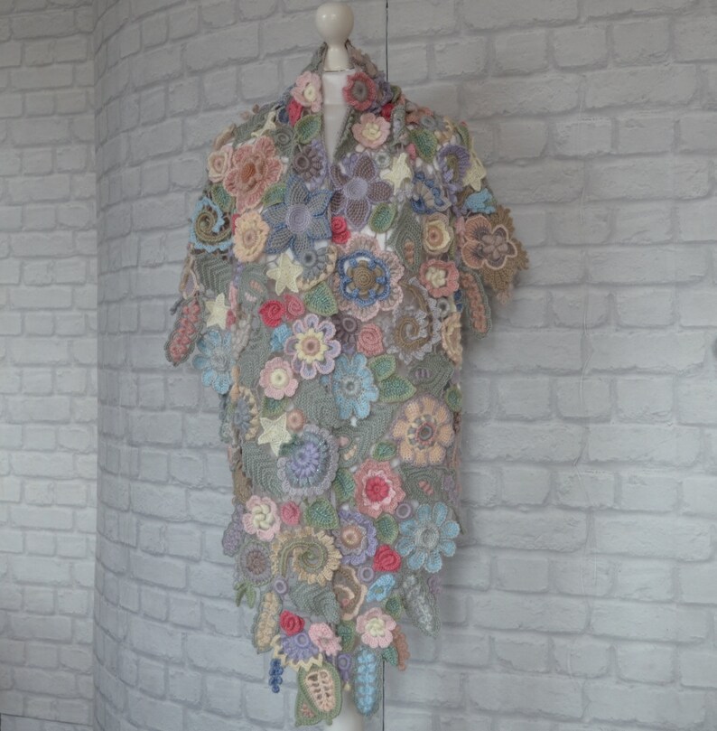 Multicolor Wraps Shawls Irish Crochet Size 67 х Etsy