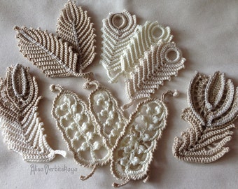 Set flower 10pcs Crochet flower Irish Crochet Flower applique