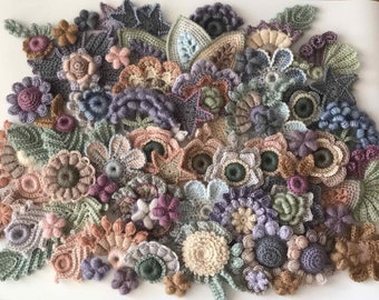 Set flowers Irish crochet  DIY set 60 pcs