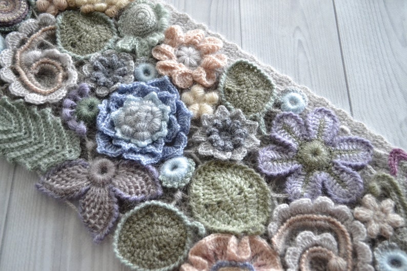 Gift for stylish mother gray scarf Irish crochet of Soft yarn image 6