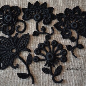 Black Rose Crochet flower 10pcs