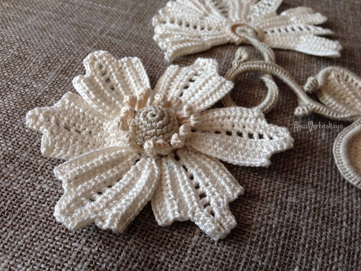 DIYセットフラワーアイリッシュクロッシェフラワーアップリケ10個