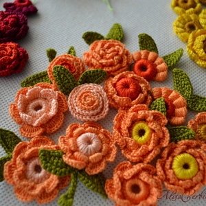 Kits de flores em miniatura Rose Crimson Irish crochet Set 30 peças