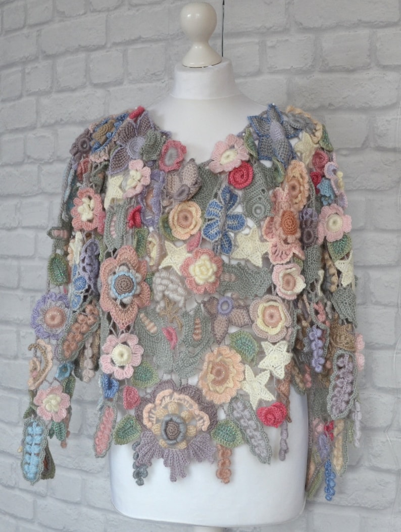 Multicolor Wraps Shawls Irish Crochet Size 67 х Etsy