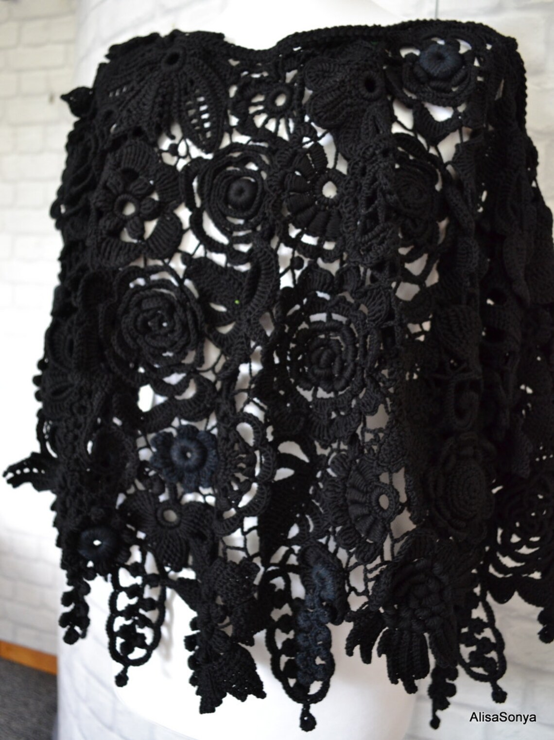 Black Bohemian Shawl Evening Shawl Wrap Size 67 X Etsy