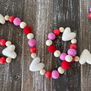 Felt Heart Garland: Handmade Valentine&#39;s Day Decor, 5.5ft