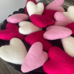 Large felt Heart. Valentines hearts. Ventines accents. Ventines vase filler. 2 pieces