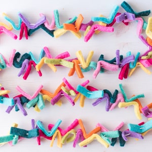 Birthday Party Garland. Felt Strip garland. Party decoration. Party banner 4.5ft image 2