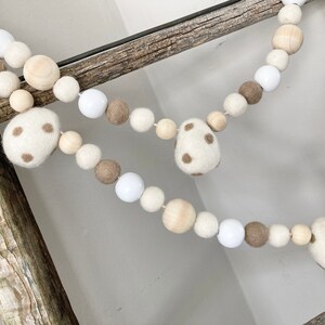 Felt Easter Egg Garland: Neutral Tan Decor, 5ft