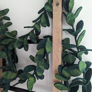 Magnolia leaf garland. Christmas garland. Felt leaf garland. Spring leaf garland. 6ft