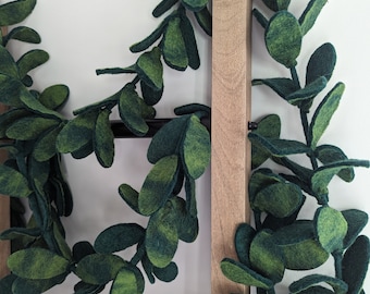 Handmade Wool Felt Magnolia Leaf Garland - 6ft