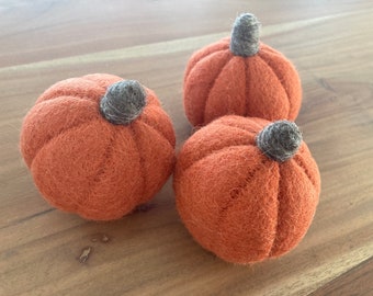 XL Felt Pumpkins. Tray decor. Fall shelf decor. Fall table decor. 2 pieces