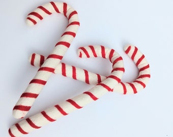 Large wired felt candy canes. 12" tall.