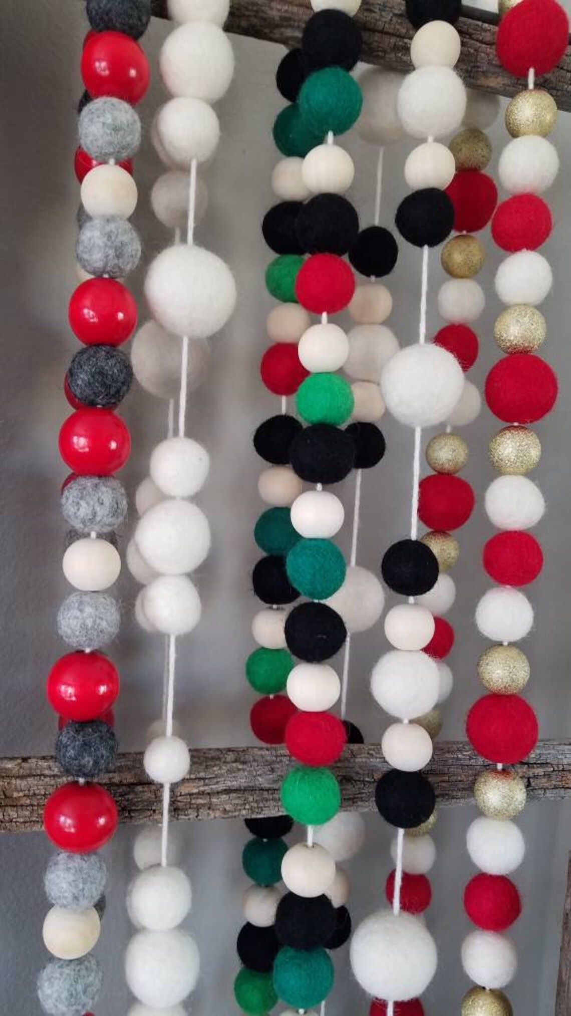 Christmas Garland. Felt Ball Garland. Christmas Tree Garland. Etsy
