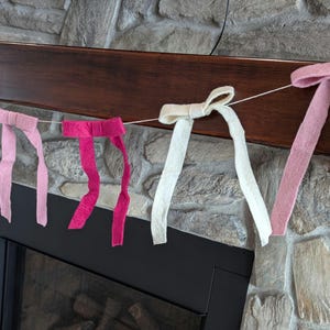 Bow Garland. Bow decoration. Wool felt Bows. 6ft