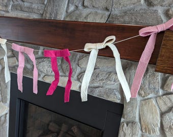 Bow Garland. Bow decoration. Girls room decor. Bride party. 6ft