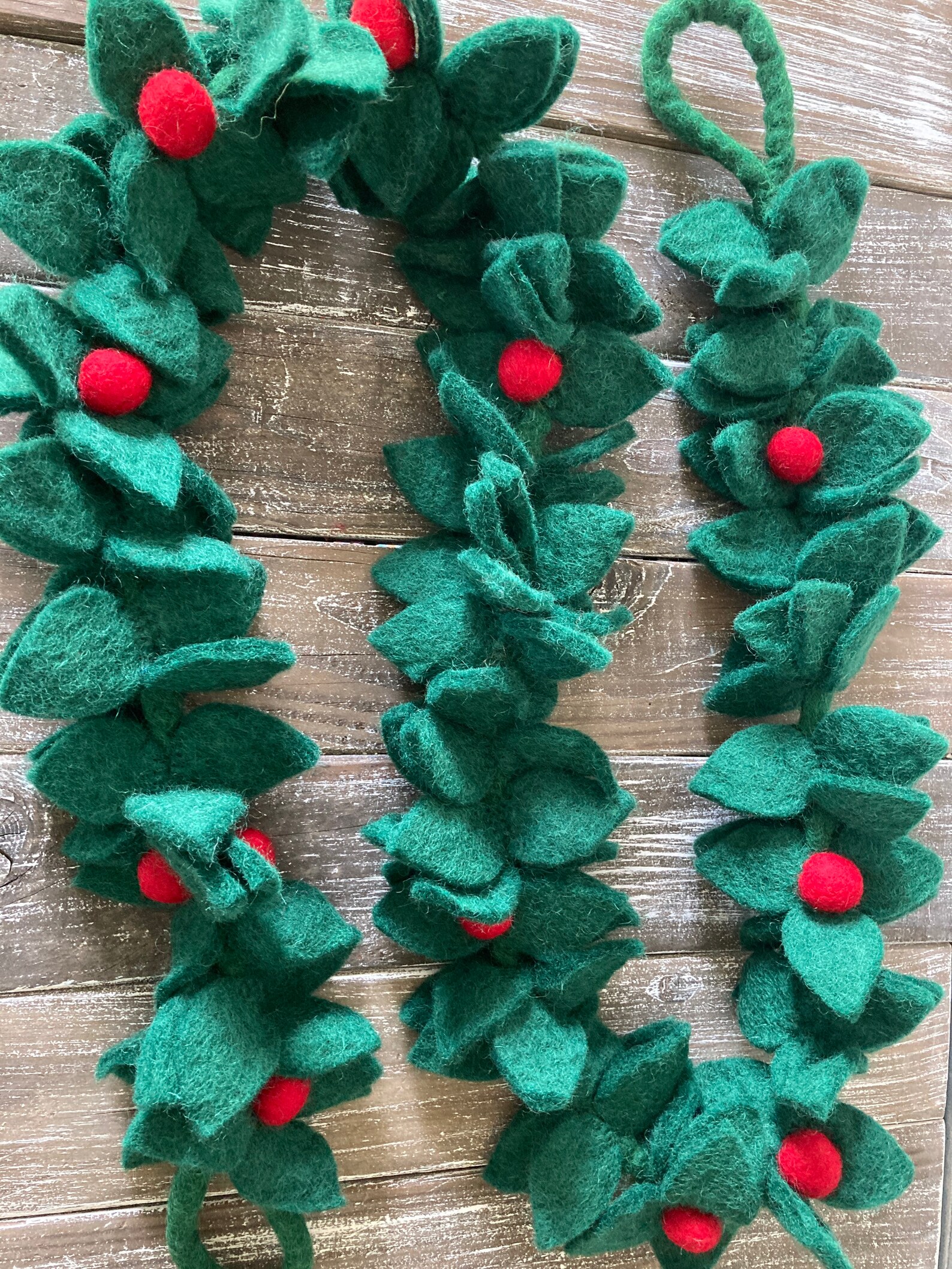 Leaf Garland. Felt Leaves and Berries. Felt Leaf. Felted Leaf Etsy