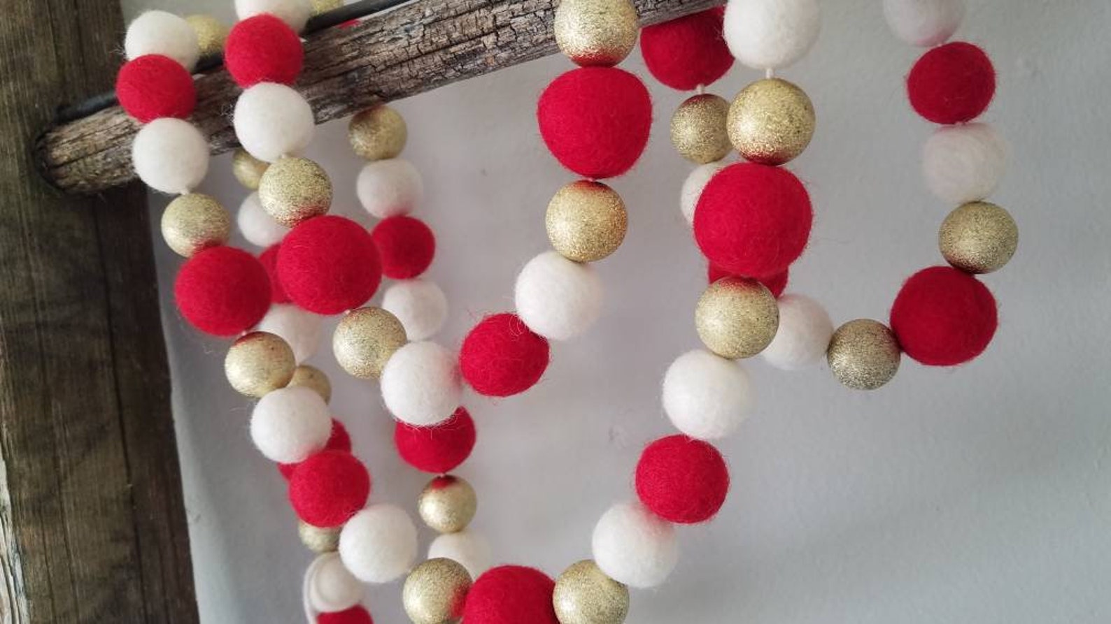 Christmas Garland. Felt Ball Garland. Christmas Tree Garland. Etsy