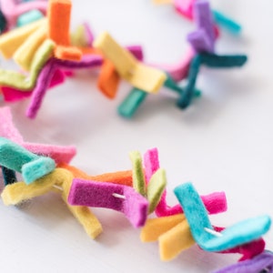 Birthday Party Garland. Felt Strip garland. Party decoration. Party banner 4.5ft image 5