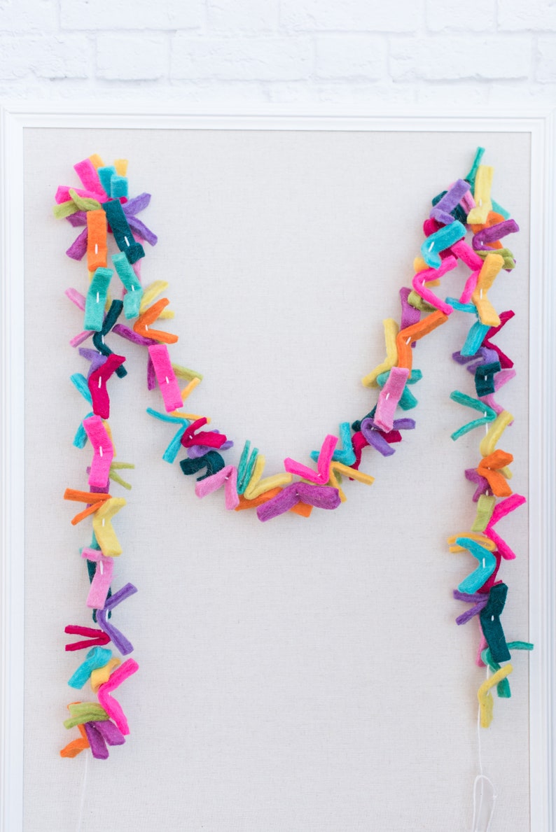 Birthday Party Garland. Felt Strip garland. Party decoration. Party banner 4.5ft image 9