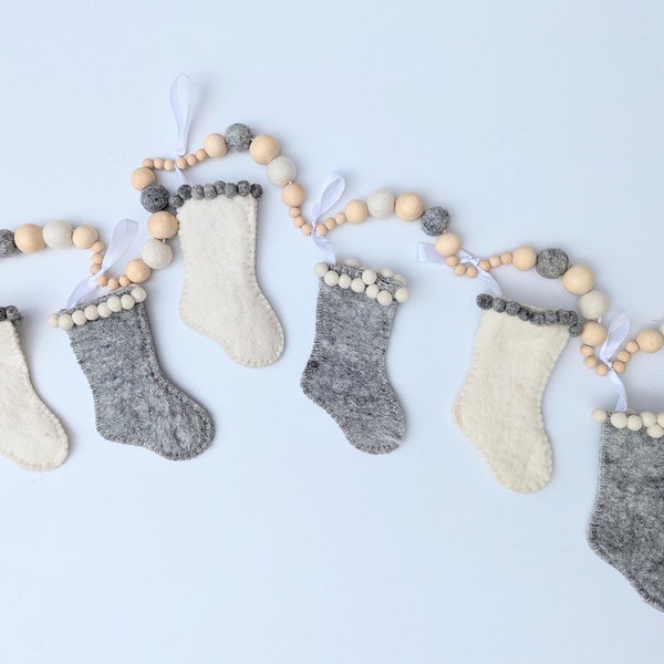 Christmas countdown garland. Christmas stocking garland. 12 days of Christmas