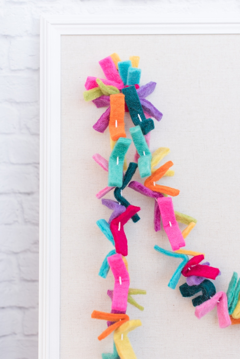 Birthday Party Garland. Felt Strip garland. Party decoration. Party banner 4.5ft image 10