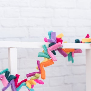 Birthday Party Garland. Felt Strip garland. Party decoration. Party banner 4.5ft image 6