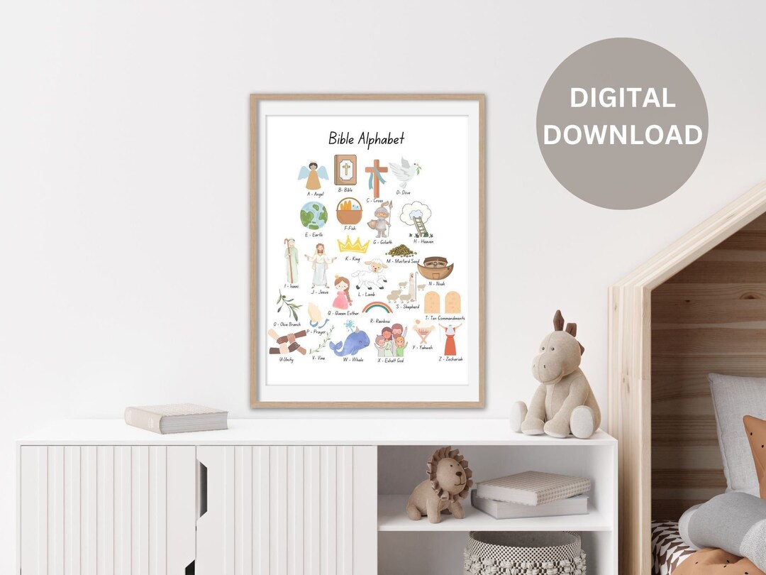 Bible Alphabet Modern Bible Alphabet Print Christian Home - Etsy