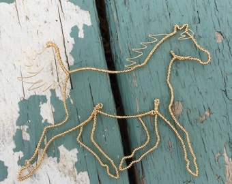 Trotting Horse, Wire Ornament, Variant 1, Dancey