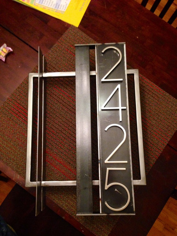 Items similar to HOUSE ADDRESS NUMBERS on Steel Mounting Element