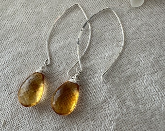 Minimalist Sterling Silver Briolette Earrings
