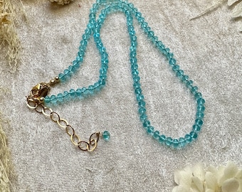 Swiss Blue Hydro Quartz Silk Knotted Gemstone Necklace