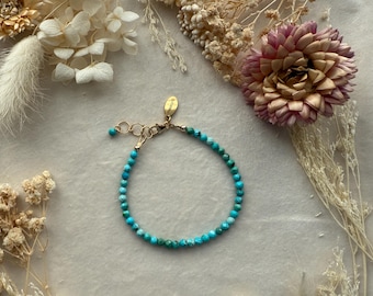 Dainty 14kt Gold-Filled Turquoise Beaded Bracelet