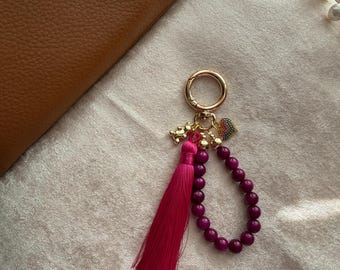 Magenta Tassel Purse Charm