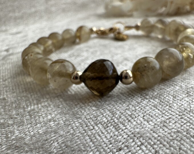 Gold Rutilated Quartz Signature Bracelet