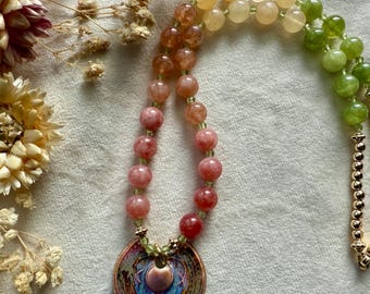 Boho Ombre Artisan Pendant Necklace