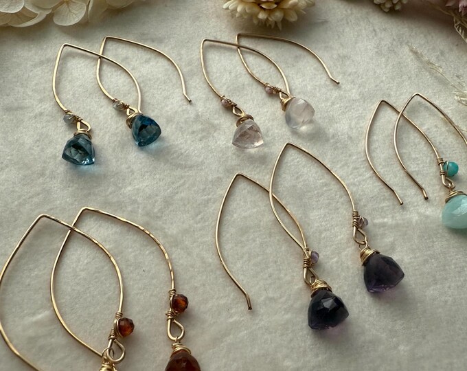 14kt Gold-Filled Trillion Threader Hoop Earrings