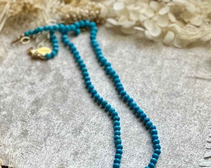 Turquoise Silk Knotted Gemstone Necklace