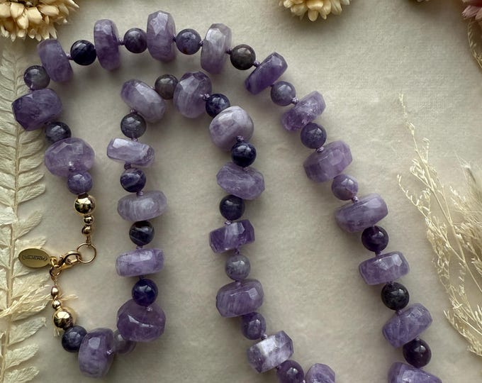 Chunky Lilac Amethyst Necklace