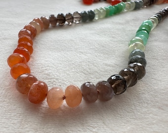 Fall Colors Knotted Gemstone Necklace