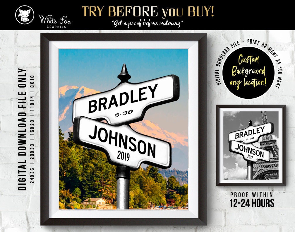 Custom Road Sign Personalize Street Sign Art Anniversary Etsy