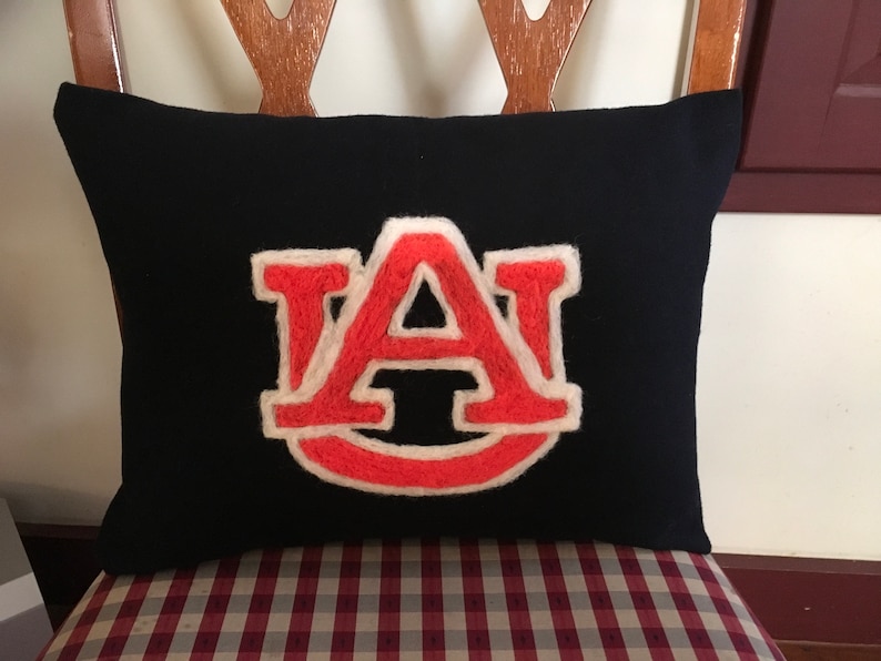 College University Letter Pillow Custom Hand needle felted Logo Letters