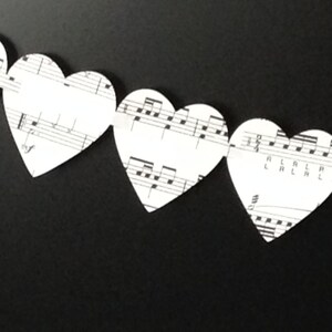 Heart Garland Love Note Heart Garland. Music Notes paper heart garland. Vintage music heart garland.