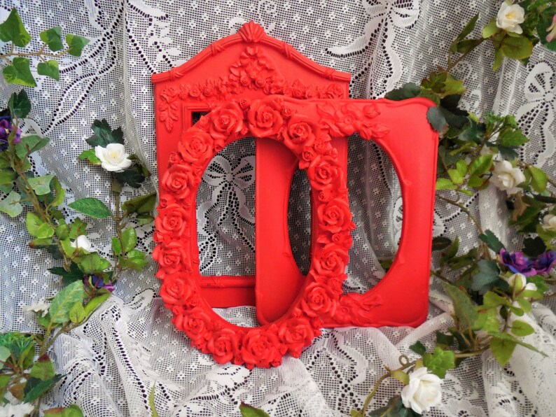 5X7 Red Picture Frames Ruby Rose Set of 3 Floral Picture Frames Tabletop