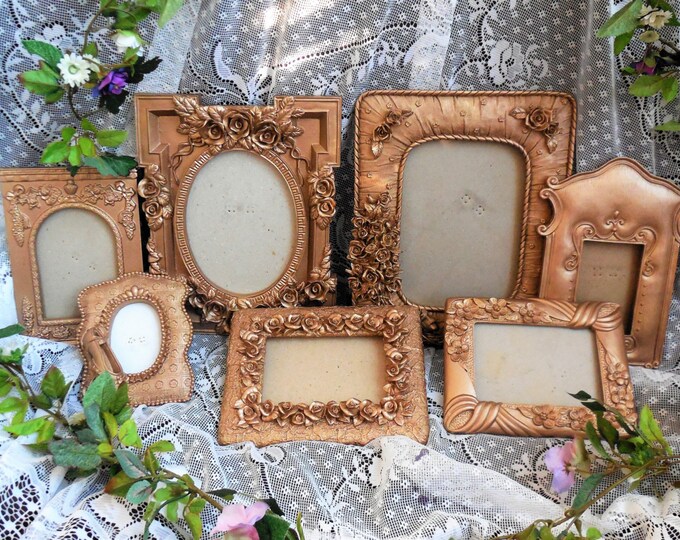 Rose Gold Picture Frame Set of 7 5X7 4X6 Ornate Floral Etsy
