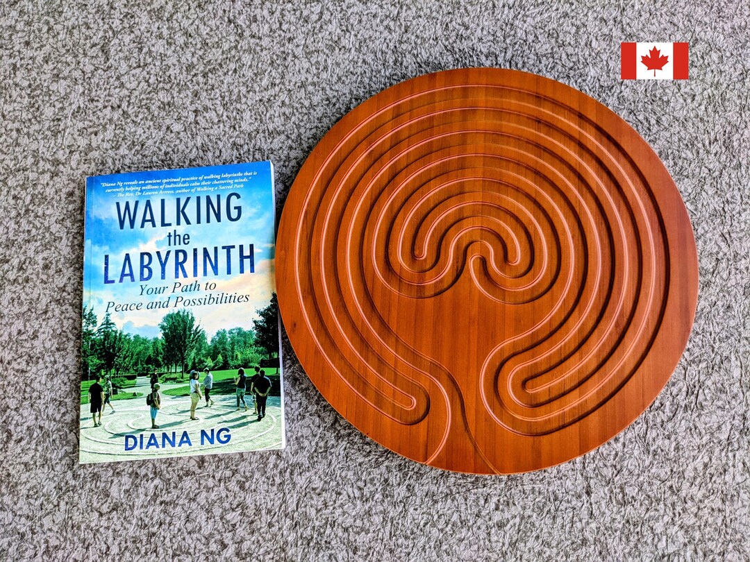 Bamboo Finger Labyrinth & Signed Book – Mindfulness Meditation Gift Set ...