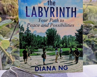 Walking the Labyrinth Book + Heart Labyrinth Bookmark Bundle – Mindfulness Reading & Meditation Set