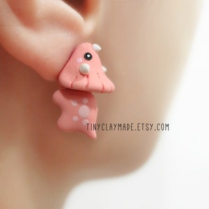 Cute dinosaur bite earring, polymer clay animal earring, cute animal earring, bite earring