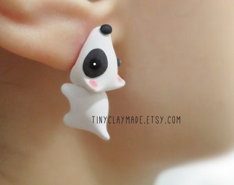 Süßer Hundebiss Ohrring, Polymer Clay Tier Ohrring, süßes Tier Ohrring, Beißohrring